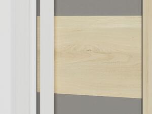 Šatní skříň INNES - šířka 80 cm, buk fjord / bílá / šedá platina