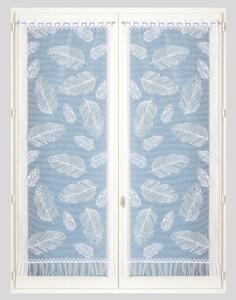 Blancheporte Rovná vitrážová záclona s motivem peříček, pro garnýžovou tyč, pár bílá