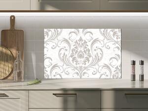 Sklo do kuchyně šedý ornament damaškový vzor - 30 x 60 cm