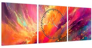 Obraz - Dynamická abstrakce (s hodinami) (90x30 cm)