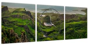 Obraz - Quiraing, Skotsko (s hodinami) (90x30 cm)