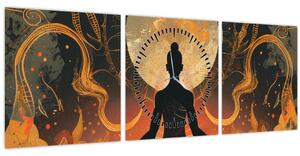 Obraz - Meditace (s hodinami) (90x30 cm)
