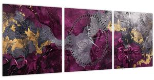 Obraz - Texturovaní abstrakce (s hodinami) (90x30 cm)