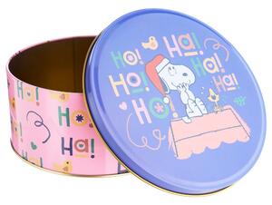 PEANUTS Dóza kulatá "HoHoHo" 16,7 cm - růžová/modrá