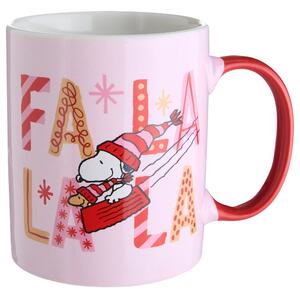 PEANUTS Hrnek "FaLaLaLa" 380 ml - sv. růžová