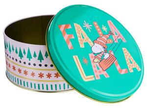 PEANUTS Dóza kulatá "FaLaLaLa" 16,7 cm - zelená/bílá