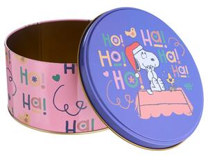 PEANUTS Dóza kulatá "HoHoHo" 13,5 cm - růžová/modrá