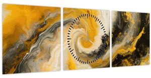 Obraz - Spirální abstrakce (s hodinami) (90x30 cm)