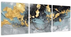 Obraz - Abstrakce (s hodinami) (90x30 cm)
