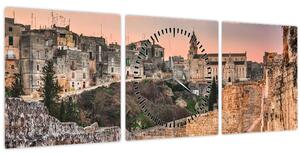 Obraz - Gravina in Puglia, Itálie (s hodinami) (90x30 cm)