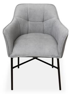 Židle čalouněné z podlokietnikami Rozalio - šedý Cloud 83 / černé Nohy