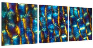 Obraz - Buněčná stěna (s hodinami) (90x30 cm)