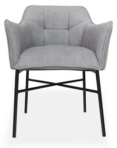 Židle čalouněné z podlokietnikami Rozalio - šedý Cloud 83 / černé Nohy