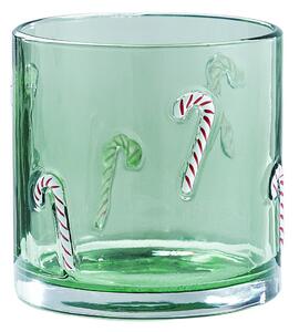 X-MAS Lucerna "Candy Cane" 10 cm - zelená