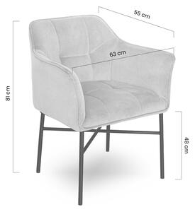 Čalouněná židle Rozalio s područkami - Cloud 03 béžová / černé nožky