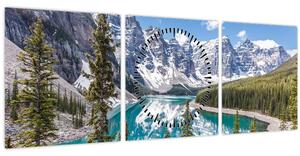 Obraz - Národní park Banff (s hodinami) (90x30 cm)