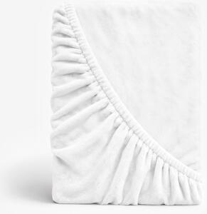 Goldea mikroplyšové elastické prostěradlo deluxe - bílé 90 x 200 cm