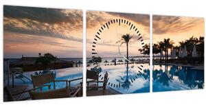 Obraz - Resort u moře (s hodinami) (90x30 cm)