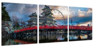 Obraz - Japonsko (s hodinami) (90x30 cm)