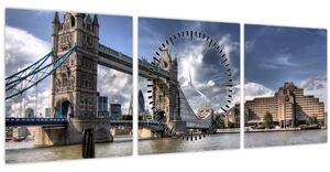 Obraz - Tower Bridge v Londýně (s hodinami) (90x30 cm)