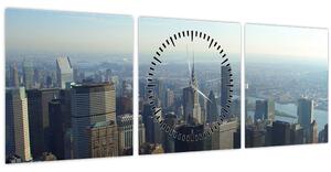 Obraz - Manhatten ve dne (s hodinami) (90x30 cm)