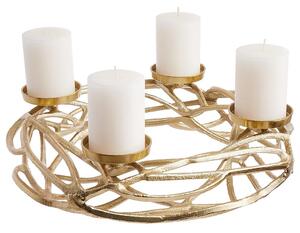 ADVENT Věnec kovový "naplavené dříví" 40 cm - zlatá