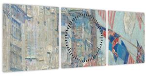 Obraz - Childe Hassam, Allies day, reprodukce (s hodinami) (90x30 cm)