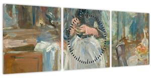 Obraz - Berthe Morisoti, In the Dining Room, reprodukce (s hodinami) (90x30 cm)