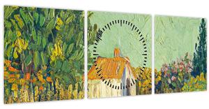 Obraz - Imitator of Vincent van Gogh, Landscape, reprodukce (s hodinami) (90x30 cm)