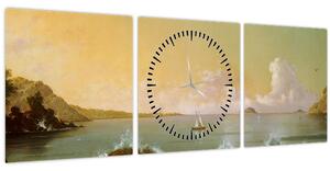 Obraz - Martin Johnson Heade, Rio de Janeiro Bay, reprodukce (s hodinami) (90x30 cm)