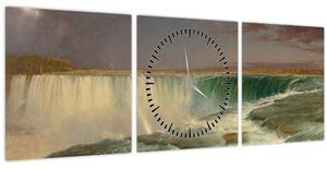 Obraz - Frederic Edwin Church, Niagara, reprodukce (s hodinami) (90x30 cm)