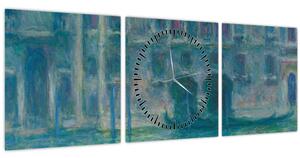 Obraz - Claude Monet, Palazzo da Mula, Venice, reprodukce (s hodinami) (90x30 cm)