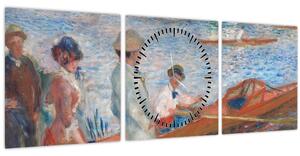 Obraz - Auguste Renoir, Oarsmen at Chatou, reprodukce (s hodinami) (90x30 cm)