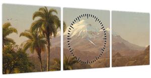 Obraz - Frederic Edwin Church, Tamaca Palms, reprodukce (s hodinami) (90x30 cm)