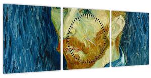 Obraz - Vincent van Gogh, Self-Portrait, reprodukce (s hodinami) (90x30 cm)