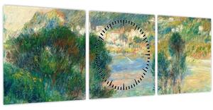Obraz - Auguste Renoir, View of Monte Carlo from Cap Martin, reprodukce (s hodinami) (90x30 cm)