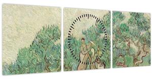 Obraz - Vincent van Gogh, The Olive Orchard, reprodukce (s hodinami) (90x30 cm)