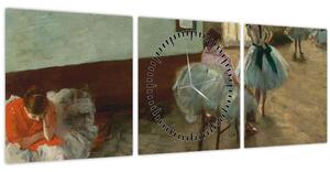 Obraz - Edgar Degas, The Dance Lesson, reprodukce (s hodinami) (90x30 cm)