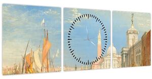 Obraz - Joseph Mallord William Turner, Venice the Dogana and San Giorgio Maggiore, reprodukce (s hodinami) (90x30 cm)