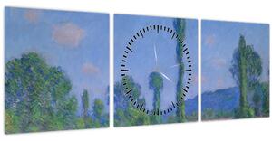 Obraz - Claude Monet, Poppy Field (Giverny), reprodukce (s hodinami) (90x30 cm)