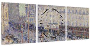 Obraz - Camille Pissarro, The Place du Havre, reprodukce (s hodinami) (90x30 cm)
