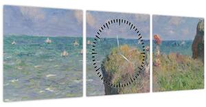 Obraz - Claude Monet, Cliff Walk at Pourville, reprodukce (s hodinami) (90x30 cm)