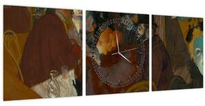 Obraz - Henri de Toulouse-Lautrec, At the Moulin Rouge, reprodukce (s hodinami) (90x30 cm)