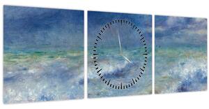 Obraz - Pierre-Auguste Renoir, Seascape, reprodukce (s hodinami) (90x30 cm)
