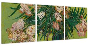 Obraz - Vincent van Gogh, Oleanders, reprodukce (s hodinami) (90x30 cm)