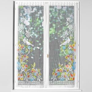 Blancheporte Záclonová vitráž Hrdličky, sada 1 pár barevný potisk 44x120 cm