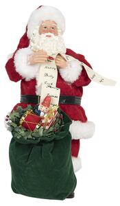 Vánoční dekorace Santa s pytlem vánočních dárků - 17*13*28 cm