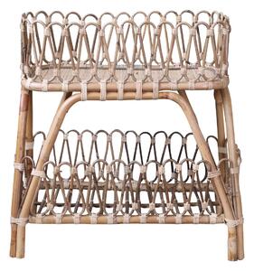 Ratanový antik stolek s dekorační obrubou Braide - 52*26*60cm