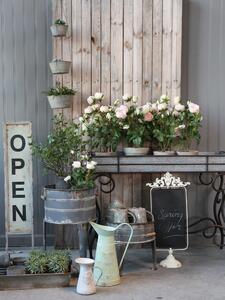 Kovový stolek na květiny s plechovým zinkovým boxem Plant table - 107*44*77cm