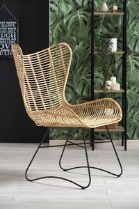 Zahradní ratanová židle INDIA - přírodní/černá